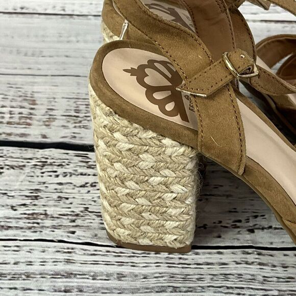 Fergalicious by Fergie Heels Sandals Shoes size 5.5M Tan Espadrille Wedding - Picture 6 of 10